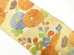 アンティーク　流水に万寿菊・桐模様織り出し袋帯（材料）